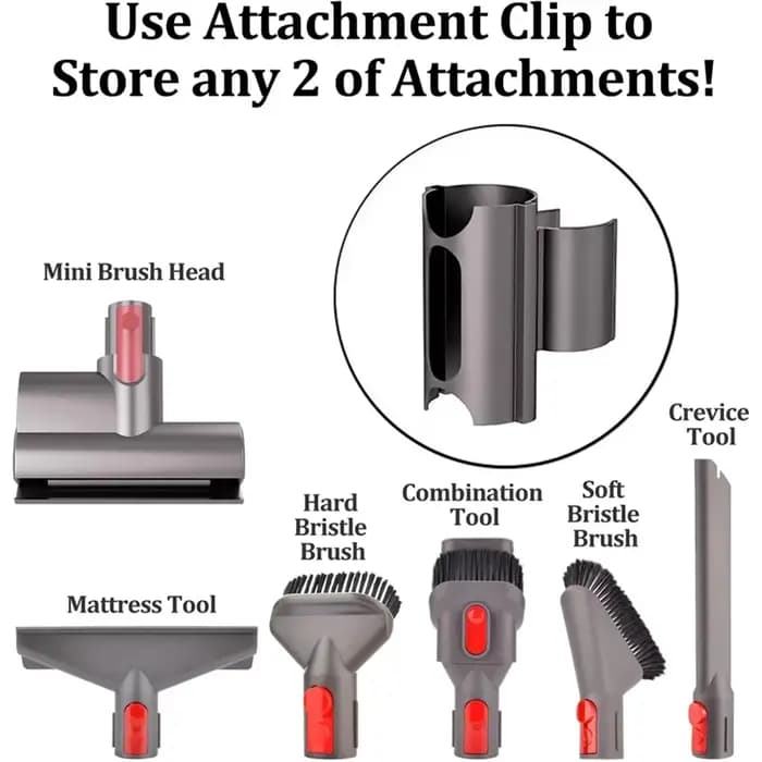 Support d'aspirateur pour Dyson V6 V7 V8 V10 V11 V15 G5 Installation sans effort 360 ° Clip pour outil rotatif