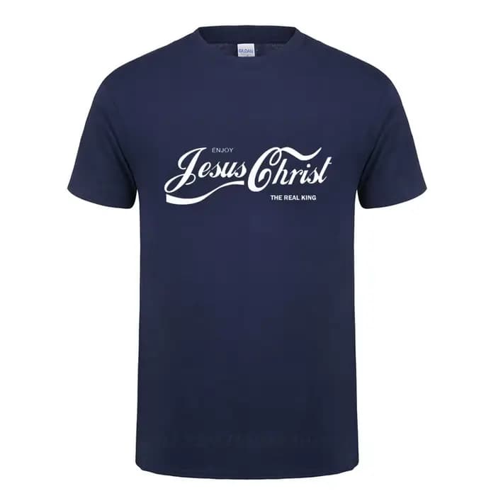 T-shirt humoristique en coton, ENChain Y JESUS CHRIST THE REAL KING Yamian FUN T Coalition Baptême Église Bride Squad Esthétique Foi Cadeau