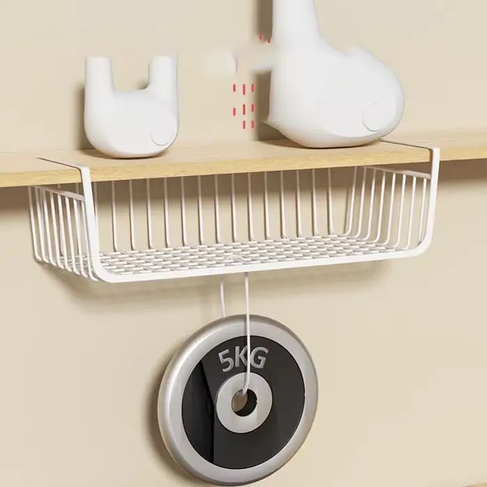 Organisateur de rangement en fil métallique avec panier suspendu pour placard