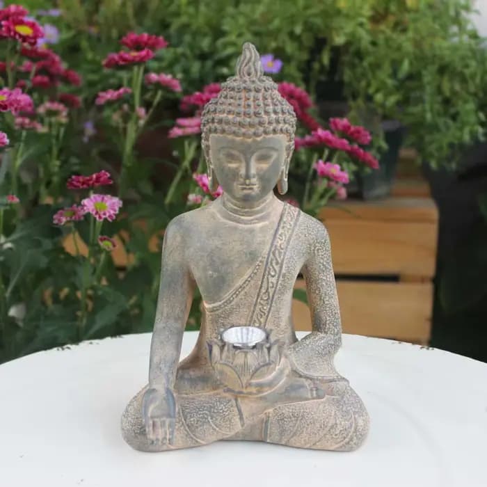 Statue de bouddha de méditation solaire