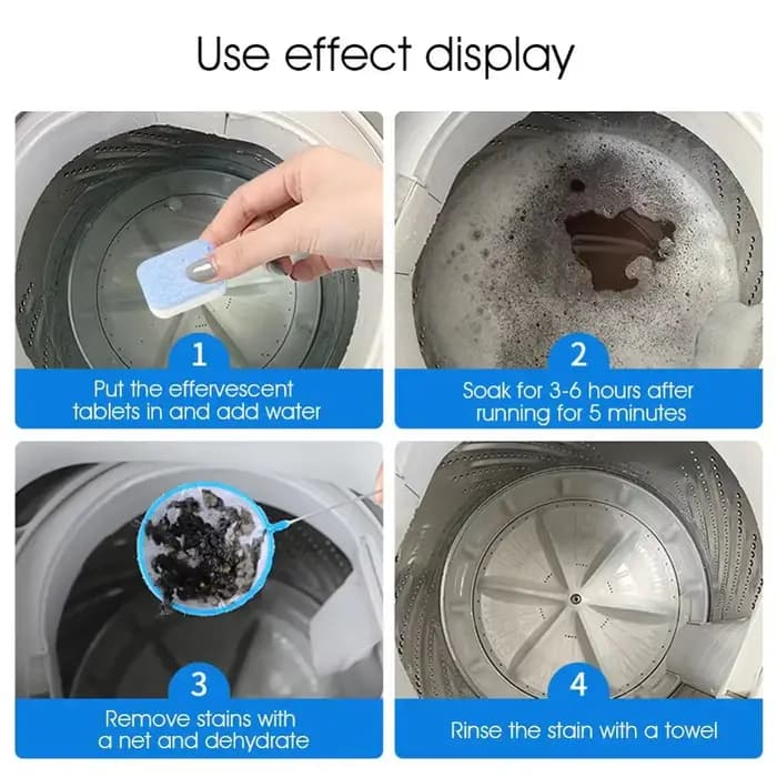 Nettoyant effervescent pour machine à laver