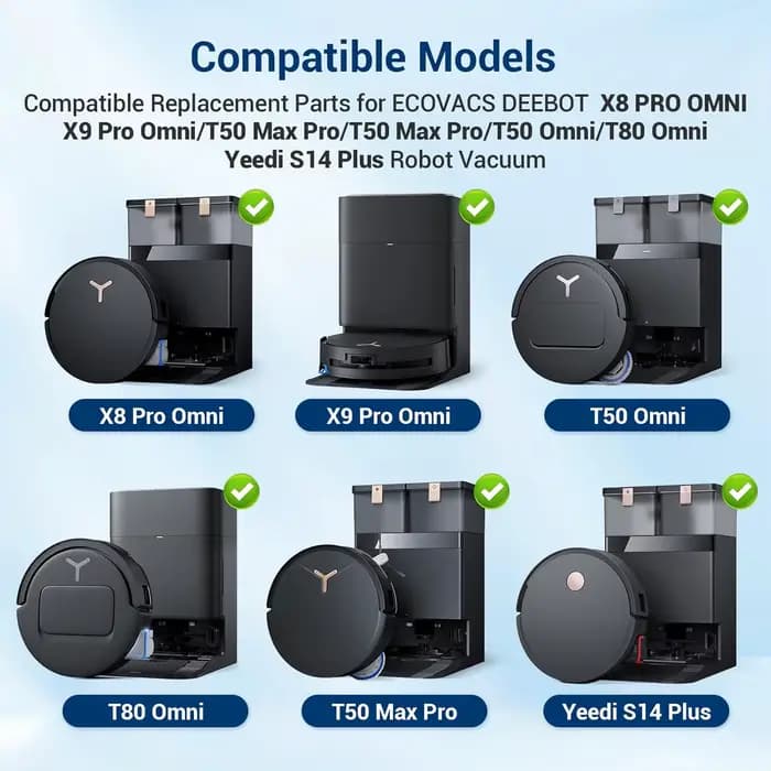 Sacs à Poussière pour Ecovacs Deebot T50/T50 PRO/T50 PRO OMNI/T50 MAX PRO OMNI/T30C PRO/T80 OMNI/X8 PRO OMNI/X9 PRO OMNI