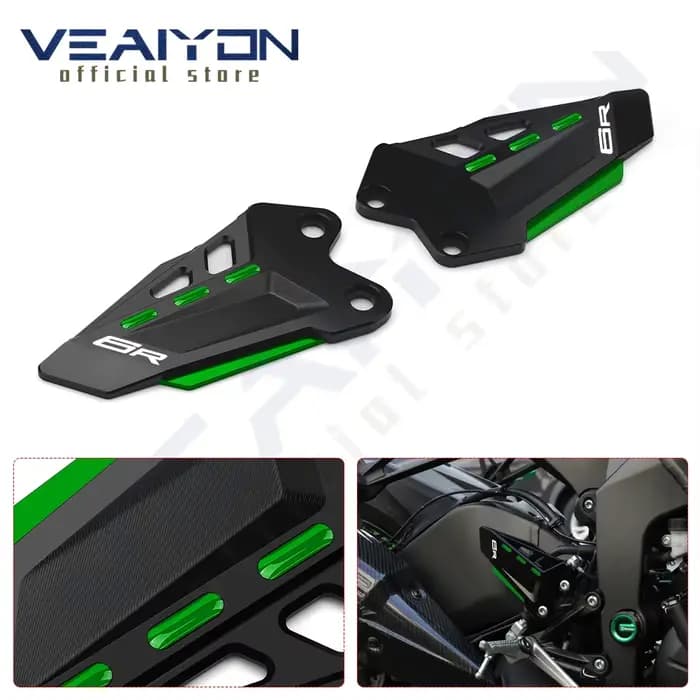 Pour ZX 6R ZX-6R ZX6R 2019 2020 2021 2022 2023 2024 2025 accessoires de moto CNC repose-pieds en aluminium plaques de talon protecteur de protection
