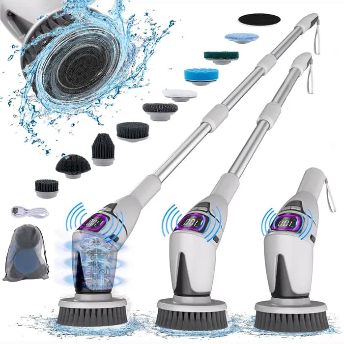 Brosse de nettoyage de salle de bain électrique 10 en 1
