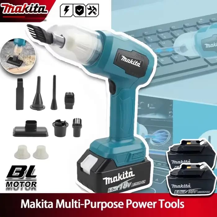 Aspirateur sans fil Makita, mini aspirateur de voiture multifonction, collecteur de poussière, outils électriques portatifs rechargeables, batterie 18V