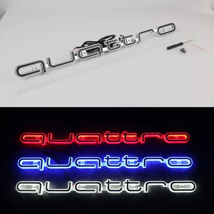Lampe LED de logo de calandre avant Audi, éclairage de logo Quattro pour Quattro A3 A4 A5 A6 A6L A7 A8 Q3 Q5 Q7 S3 S4 S5 RS3 RS4 RS6, emblème