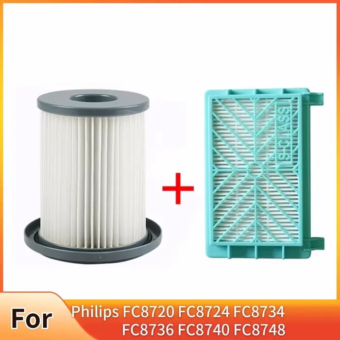 Élément filtrant HEPA + filtre à Air pour aspirateur Philips FC8720 FC8724 FC8732 FC8734 FC8736 FC8738 FC8740 FC8748 2 pièces/ensemble