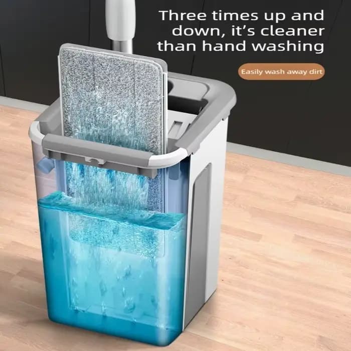 Serpillère plate pour la maison qui peut être nettoyée sans lavage à la main - Ensemble seau