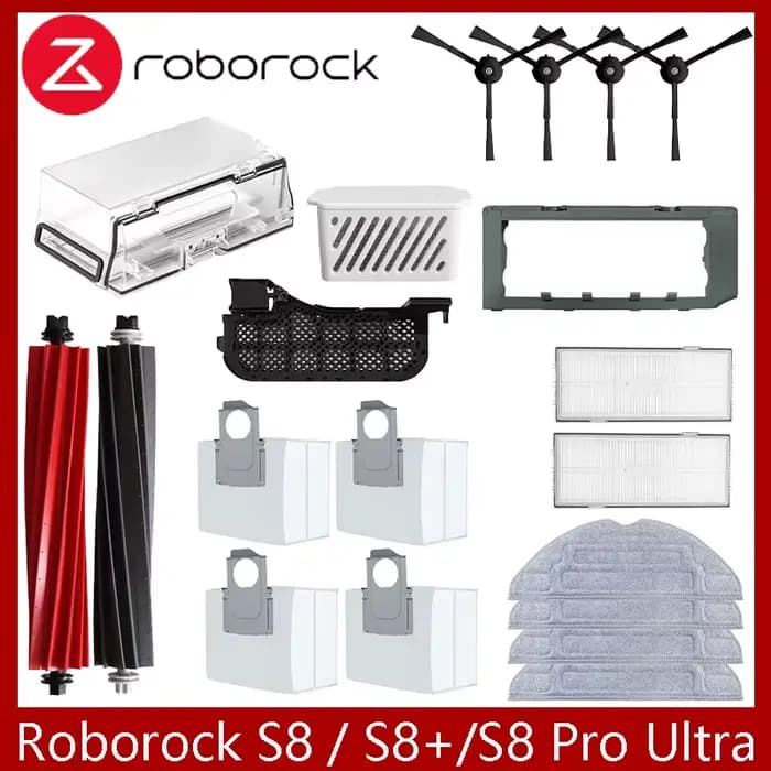 Roborock S8 S8 Pro Ultra S8 + Robot aspirateur pièces de rechange brosses latérales principales tissus de vadrouille filtres HEPA sacs à poussière accessoires