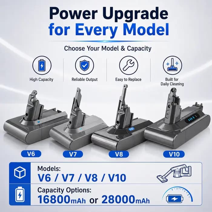 Batterie d'aspirateur rechargeable pour Dyson V6 V7 V8 V10Series SV09 SV10 SV11 SV12 DC62 Absolute Fluffy Animal Pro