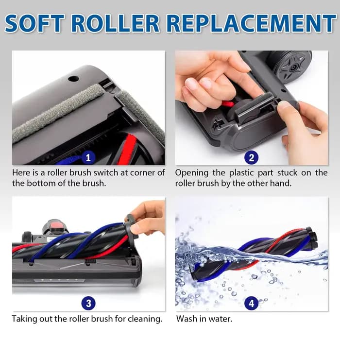 Têtes de brosse de rechange pour aspirateur Dyson V7 V8 V10 V11 V15
