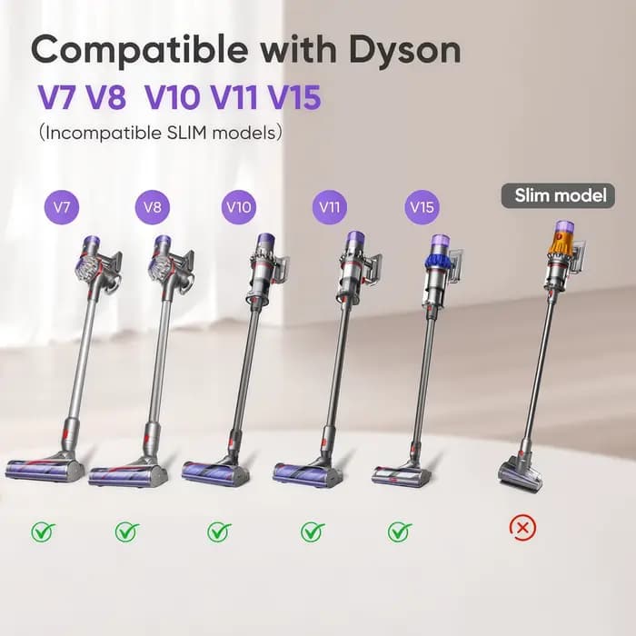 Tête de brosse électrique mini anti-emmêlement améliorée V15, compatible avec les aspirateurs Dyson V7 V8 V10 V11 V15, idéale pour les sièges de canapé