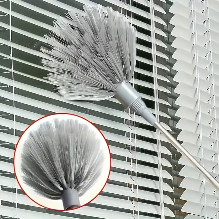 1pc Nettoyeur de plafond en toile d'araignée à longueur réglable - Balai métallique avec poignée ergonomique