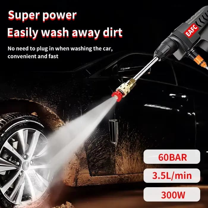 300W 60Bar sans fil haute pression lave-auto pistolet de lavage Auto propre générateur de mousse