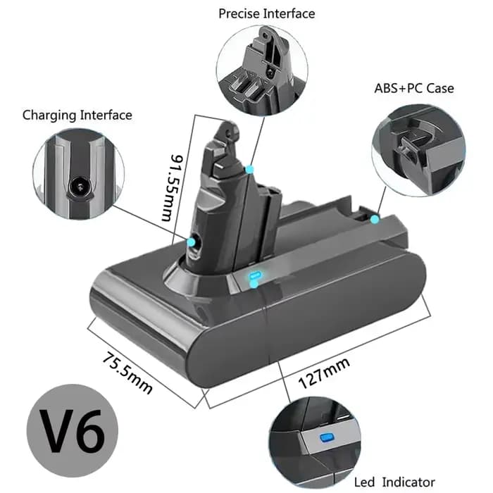 100% nouvelle batterie rechargeable pour aspirateur Dyson V6 V7 V8 série SV07 DC62 DC58 DC31 absolu moelleux Animal Pro Bateria