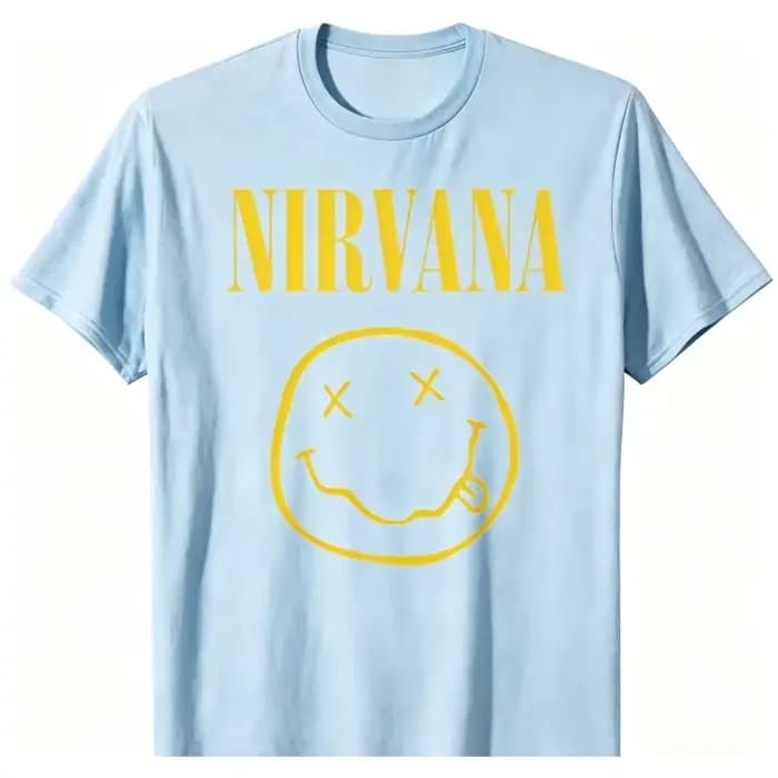 T-shirt surdimensionné imprimé Nirvana Rock Band, unisexe, style Y2K, streetwear hip-hop, décontracté, pour hommes et femmes, manches courtes, pour l'extérieur