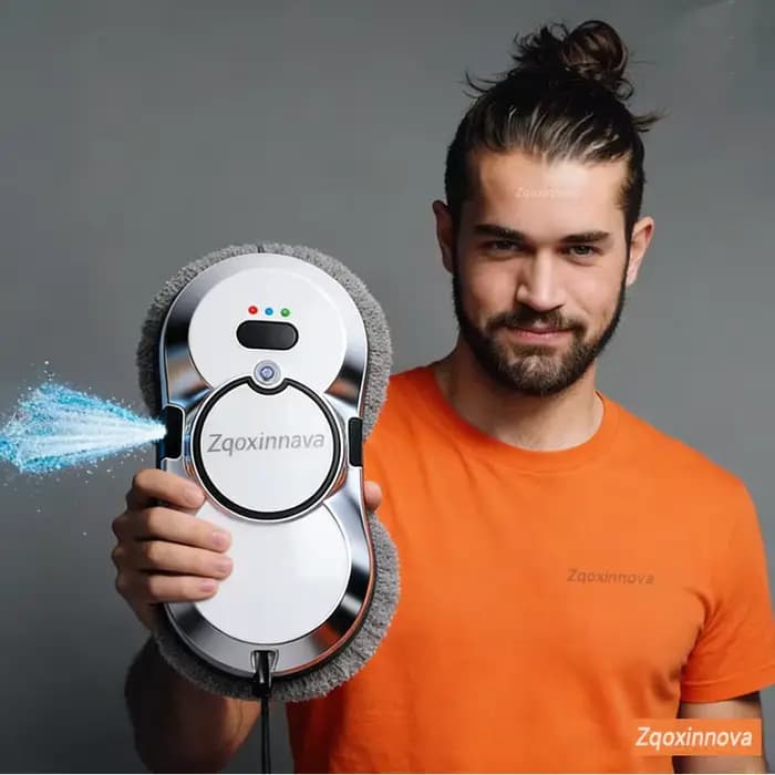 Robot de nettoyage de vitres à pulvérisation d'eau avec réservoir, aspirateur intelligent pour vitres, machine de nettoyage de murs en verre à une touche