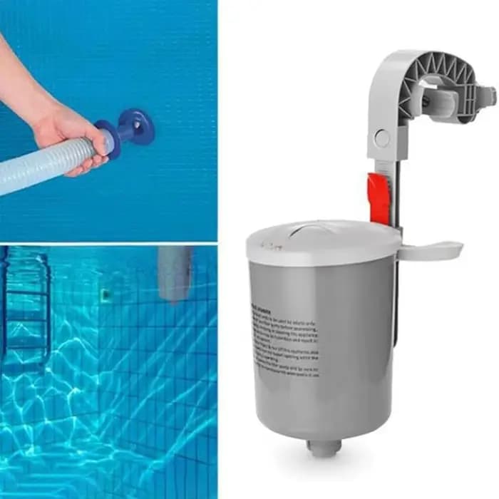 Écumoire de piscine mural flottant auto avec support réglable panier d'écumoire amovible pour débris