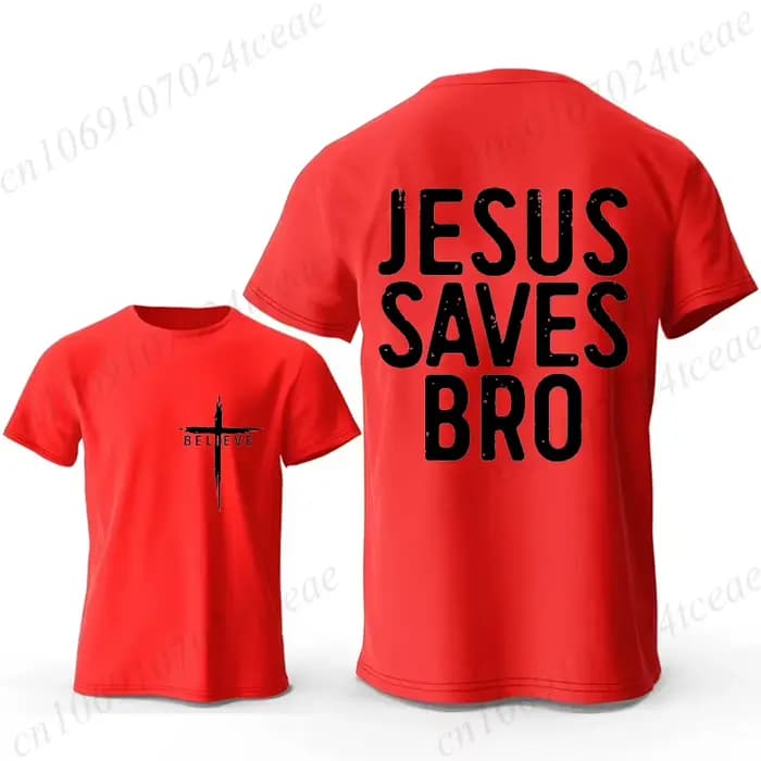 T-shirt chrétien Jésus sauve Bro verset de la Bible pour hommes femmes vêtements de Style unisexe pour femmes hommes T-shirt classique à manches courtes