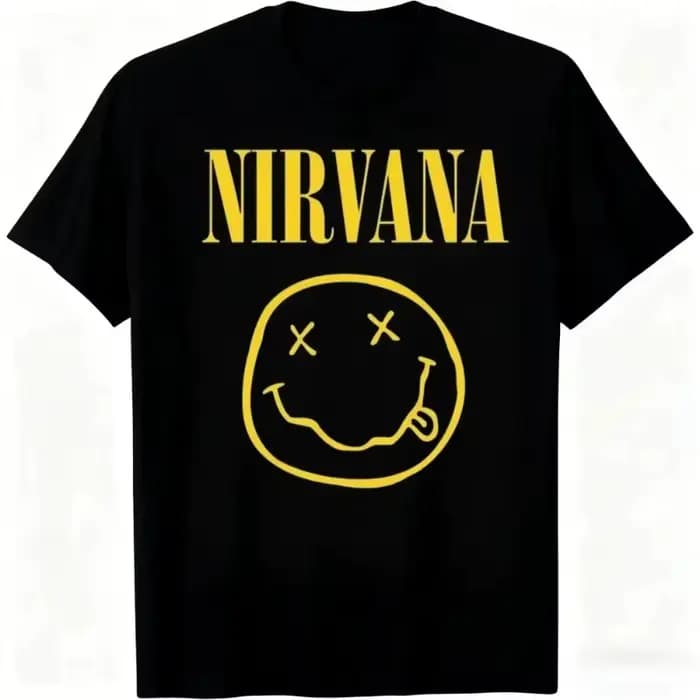 T-shirt surdimensionné imprimé Nirvana Rock Band, unisexe, style Y2K, streetwear hip-hop, décontracté, pour hommes et femmes, manches courtes, pour l'extérieur