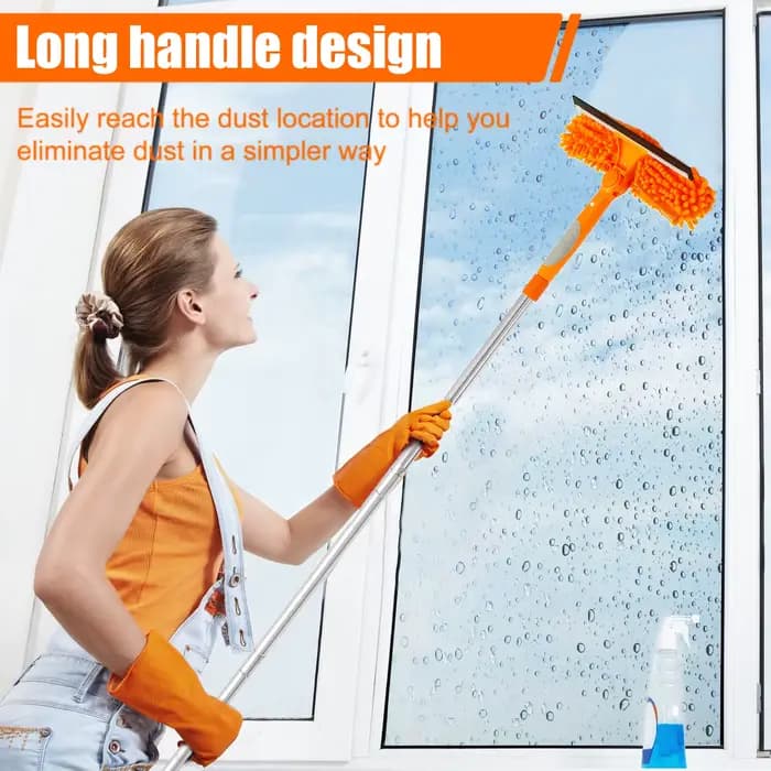 Ensemble d'outils de nettoyage de vitres extensibles 180 °   Vadrouille de fenêtre rotative à Long manche, essuie-glace domestique, brosse de nettoyage de la poussière, nouveau