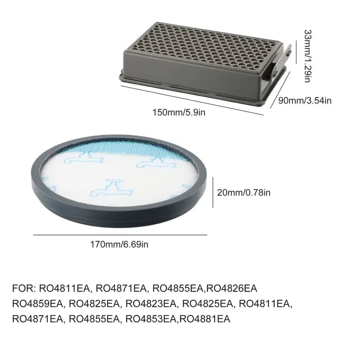 Jeu de filtres pour Rowenta