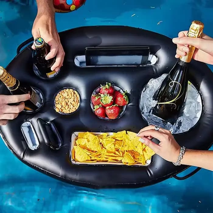 Seau de mer d'été, support de verre, accessoires de piscine gonflables, jeu de natation sur la plage, fête de famille, flotteur, plateau de boisson de bière, jouet de Table plus frais