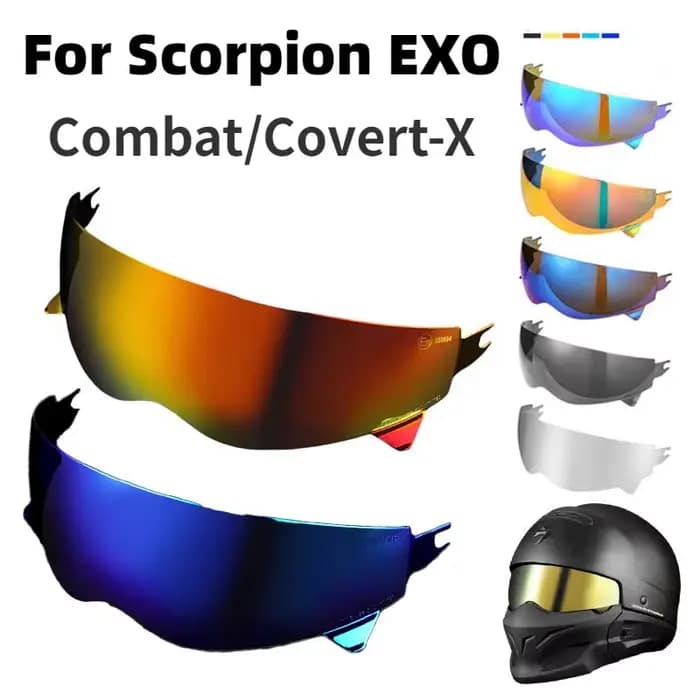 Visière de casque pour Scorpion EXO Combat Covert-X Capacetes Visera protection solaire pare-brise casque bouclier moto Cascos accessoires