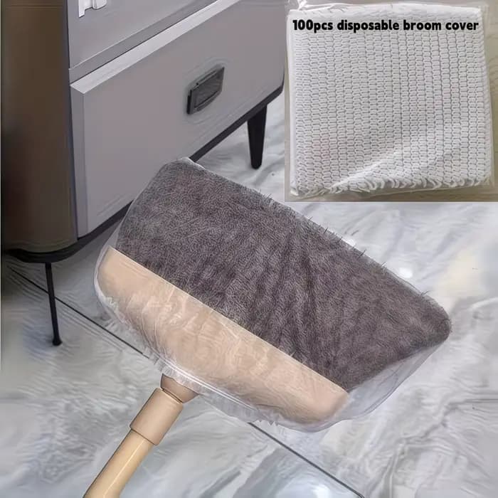 50/100 couvre-balais jetables | Adsorption électrostatique qui absorbe fortement les cheveux et la poussière