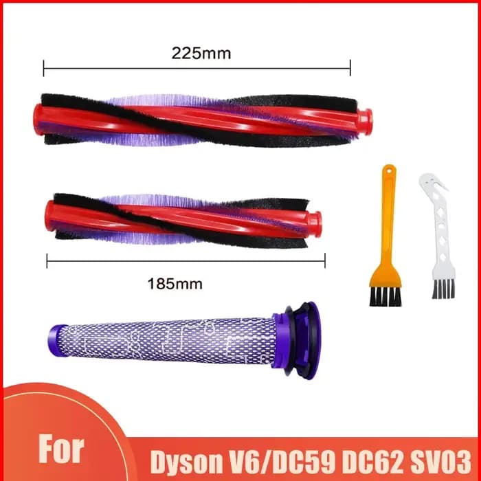 Dyson V6 Animal moelleux DC59 DC62 SV03 SV073 aspirateur sans fil rouleau de poils brosse barre pré-filtre pièces de rechange