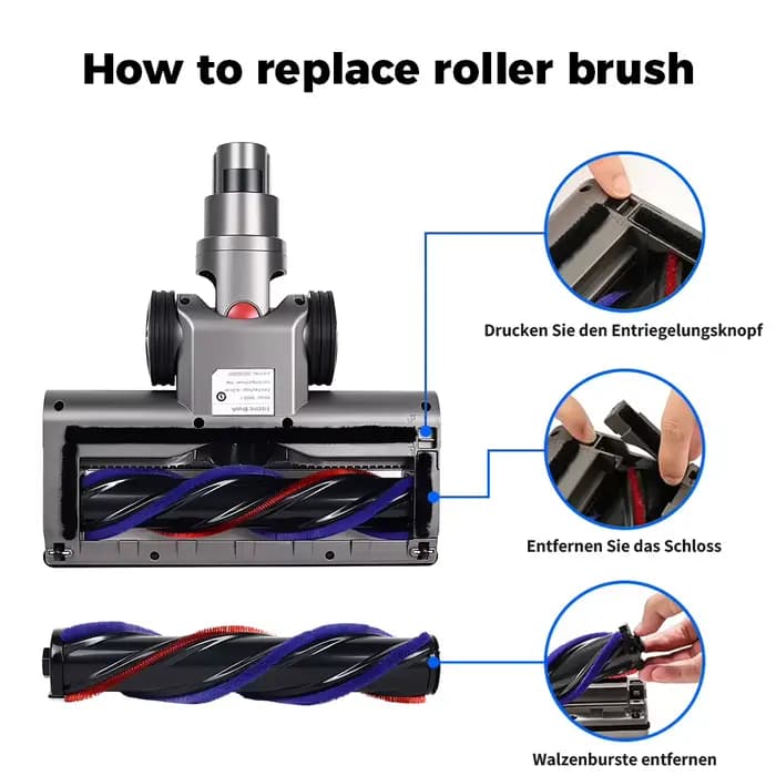 Accessoires pour aspirateur Dyson V6 V7 V8 V10 V11 V12 V15 : brosse à rouleau souple