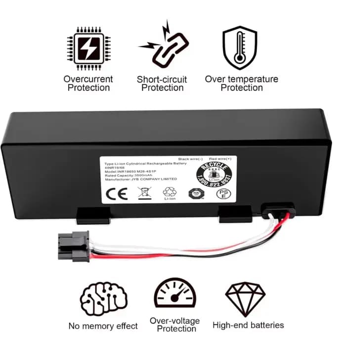 Batterie d'aspirateur 14.8V 3500mAh STYTJ02YM pour Xiaomi Mop Pro P/2S/S12 Yunmi MVVC01 Haier JX37 Wyze WVCR200S.