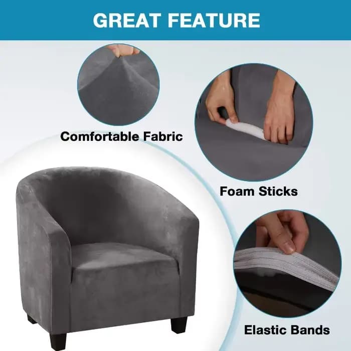 Housse de fauteuil club en velours