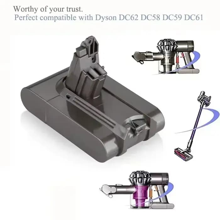 Batterie lithium rechargeable 2025 dernière génération V6 21.6V 12.8Ah pour aspirateur Dyson DC58 DC59 DC61 DC62 SV09 SV07 SV03 SV04 SV06 SV05