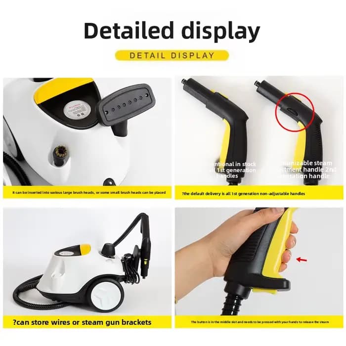 "Nettoyant vapeur professionnel 2100 W – Désinfectant robuste pour les détails de voitures