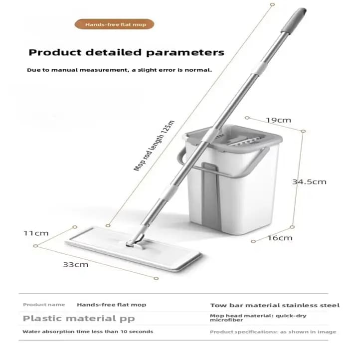 Serpillère plate pour la maison qui peut être nettoyée sans lavage à la main - Ensemble seau