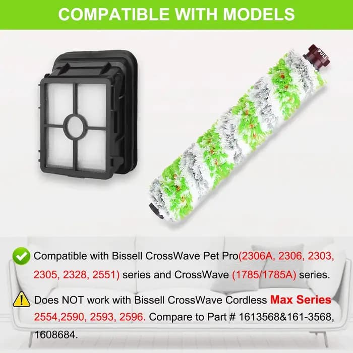 Rouleaux de rechange pour Bissell CrossWave