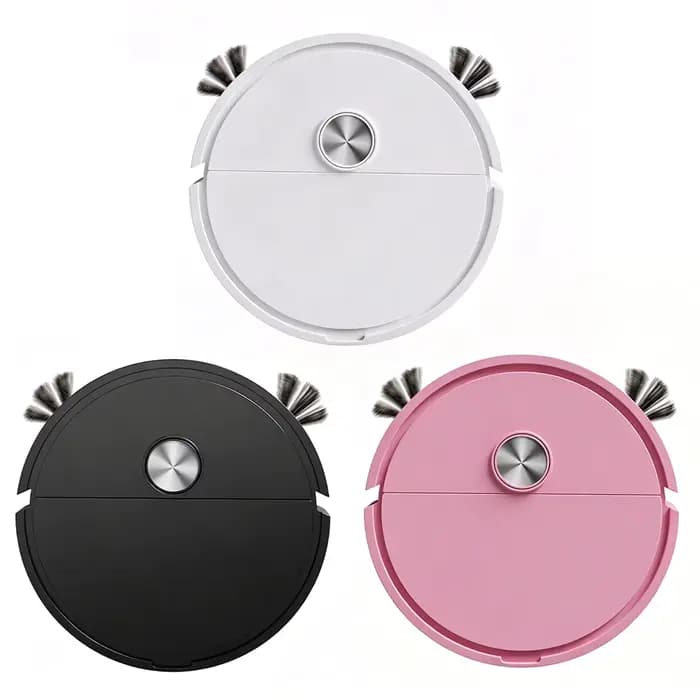 Robot aspirateur compact 3 en 1 pour voiture, machine de nettoyage intelligente légère, évitement automatique des obstacles pour poils d'animaux, sols durs et tapis