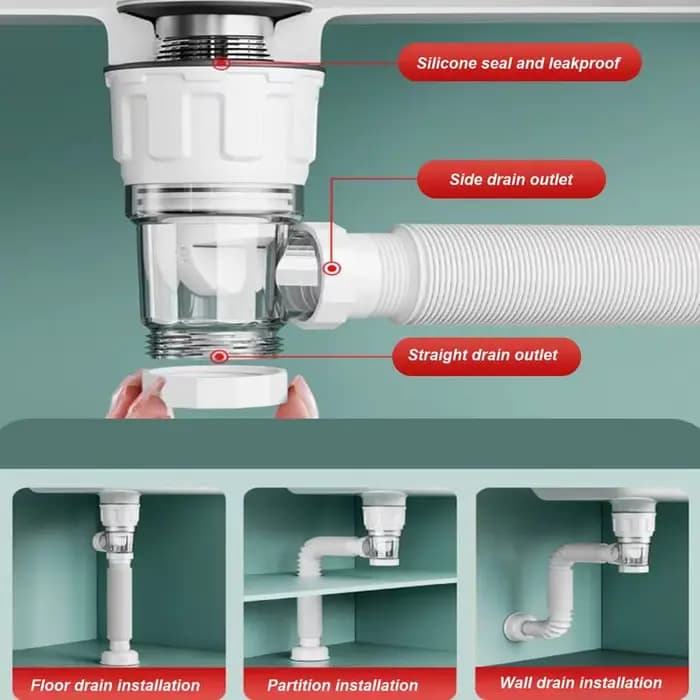 Tuyau de vidange rétractable Anti-odeur
