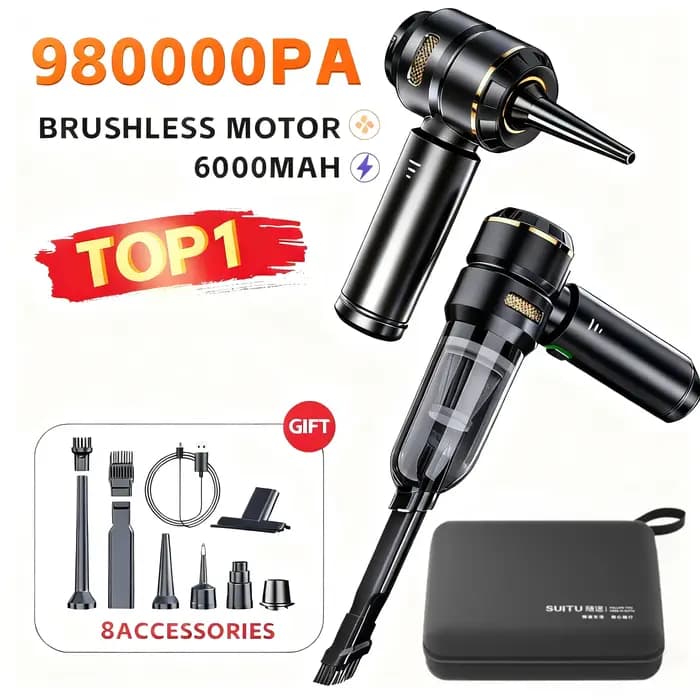 Aspirateur de voiture haute puissance Portable sans fil moteur sans brosse Machine de nettoyage plumeau d'air puissant pour appareil ménager