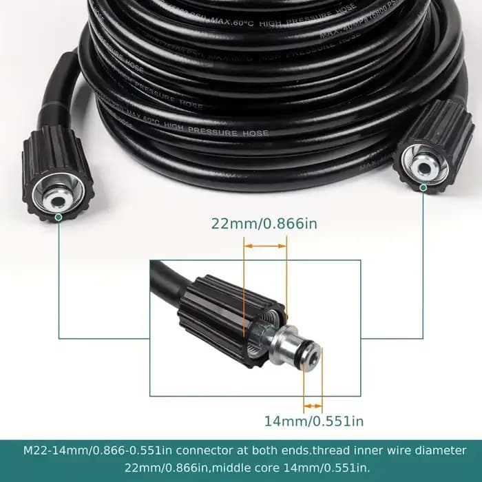 Tuyau de lavage haute pression 5800 PSI M22-14mm