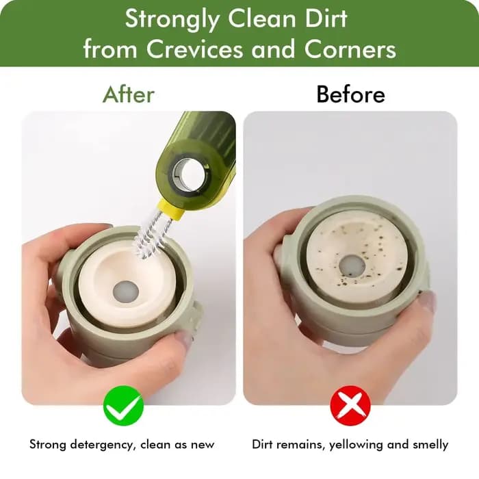 Brosse de nettoyage de couvercle de bouteille d'eau de lait 3 en 1