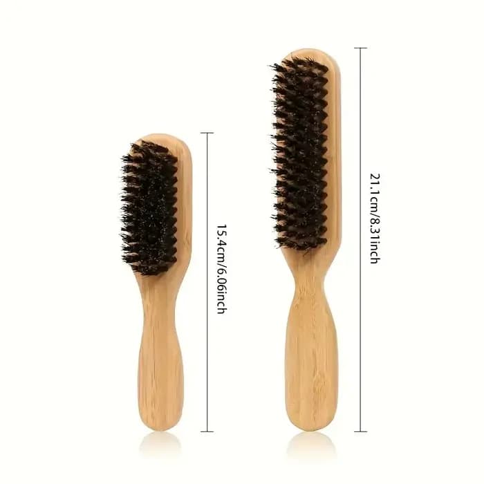 Brosse de nettoyage à poils de sanglier avec manche en bois