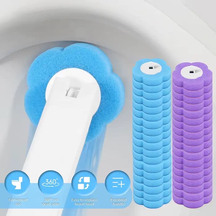 Kit de nettoyage de tête de rechange jetable pour brosse de toilette