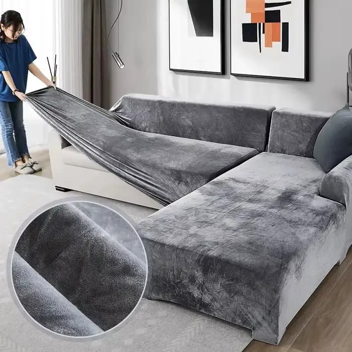 Housse de canapé extensible en velours
