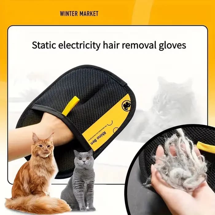 Paquet de 2 brosses anti-peluches réutilisables et gant électrique statique pour l'épilation des poils d'animaux sur meubles et vêtements.