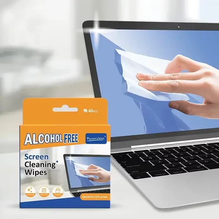 Paquet de 40 lingettes nettoyantes pour PC – Chiffons de nettoyage pour écrans secs et humides pour voitures
