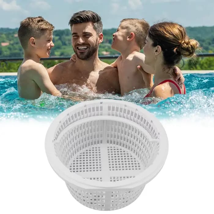 Panier de skimmer pour piscine avec poignée pour éliminer les feuilles et les débris, accessoires de nettoyage de piscine adaptés à la plupart des piscines hors sol