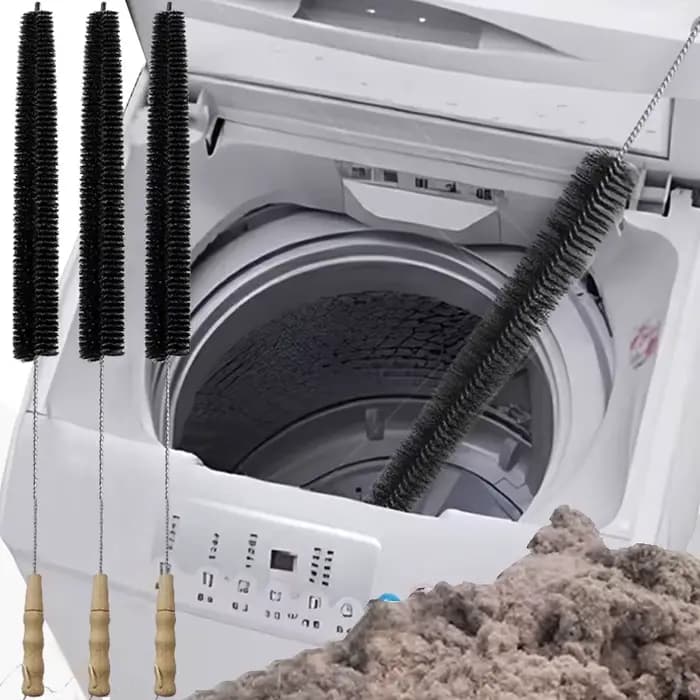 Brosse d'évent de sèche-linge Flexible avec manche en bois pour enlever les peluches