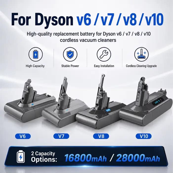 Batterie d'aspirateur rechargeable pour Dyson V6 V7 V8 V10Series SV09 SV10 SV11 SV12 DC62 Absolute Fluffy Animal Pro